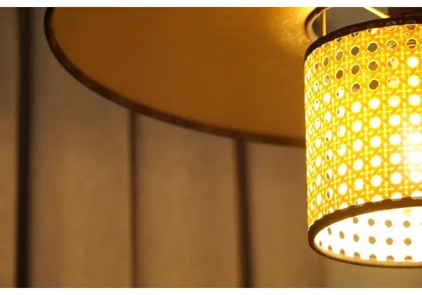 Duolla - Lampadario a plafone TOKYO RATTAN 1xE27/15W/230V diametro 50 cm oro/rattan
