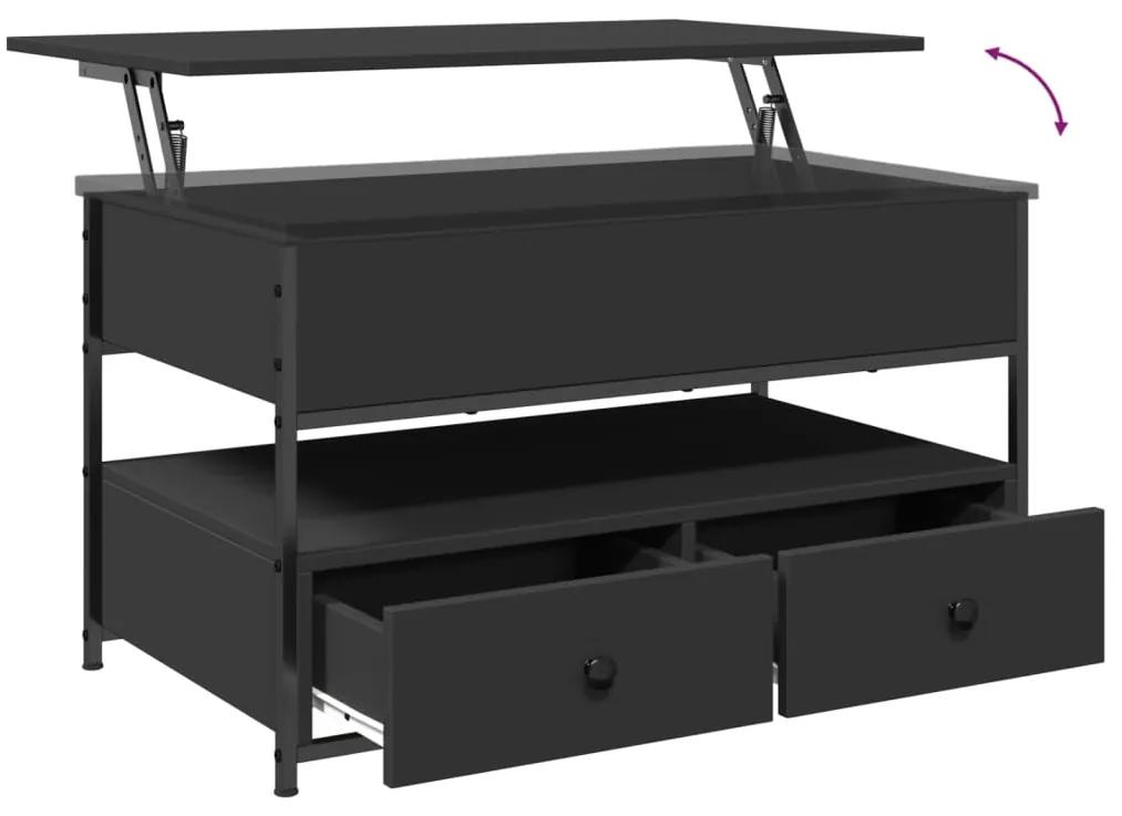 Tavolino da Salotto Nero 85x50x50cm Legno Multistrato e Metallo