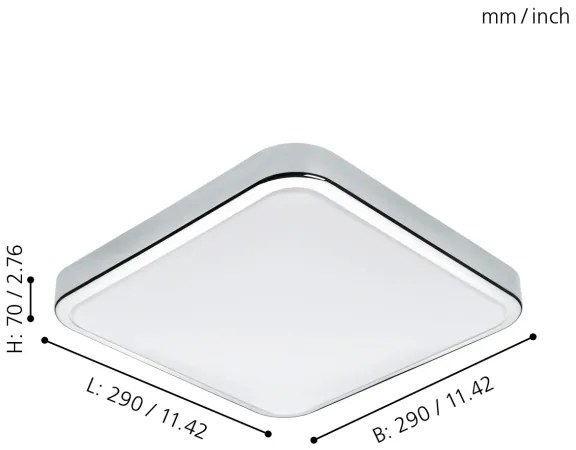 Eglo 96229 - Plafoniera da bagno MANILVA LED/16W/230V IP44