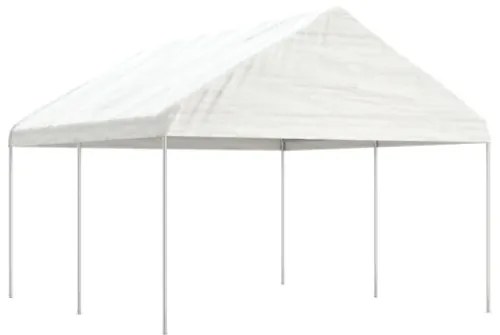 Gazebo con Tetto Bianco 4,46x4,08x3,22 m in Polietilene