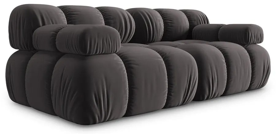 Divano in velluto grigio scuro 188 cm Bellis - Micadoni Home