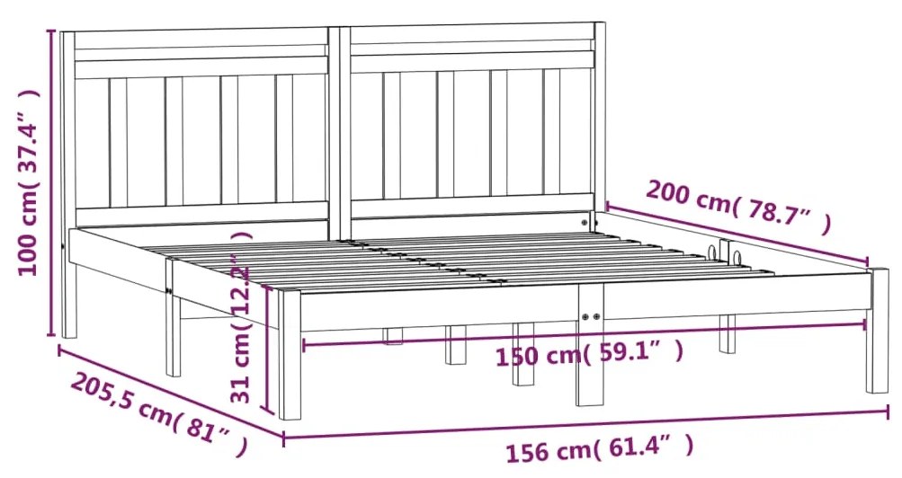 Giroletto 150x200 cm King in Legno Massello