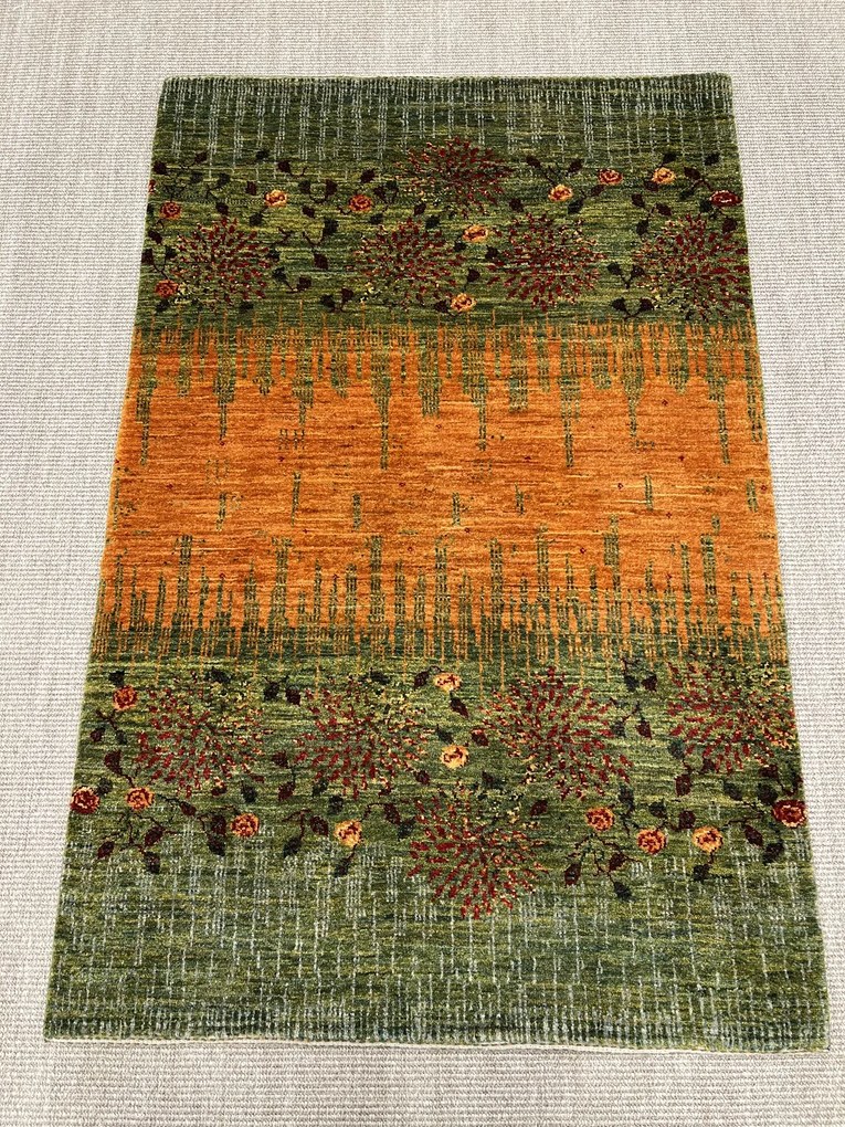 Loribaft Tappeto 150 x 100 Giallo (Iran) Annodato A Mano