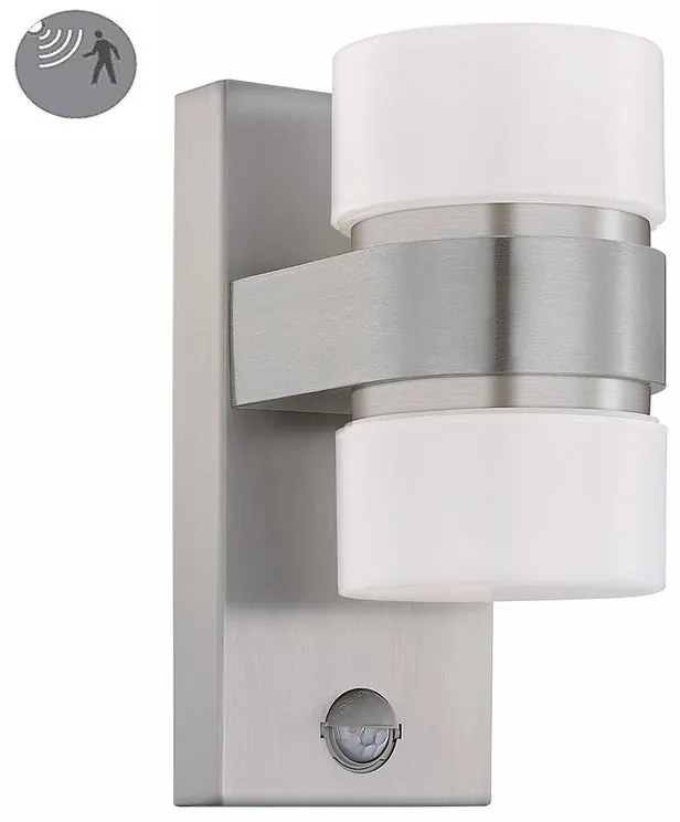 Applique LED moderno da esterno Atollari doppia luce grigio IP44, luce bianco caldo 1000 lumen, EGLO