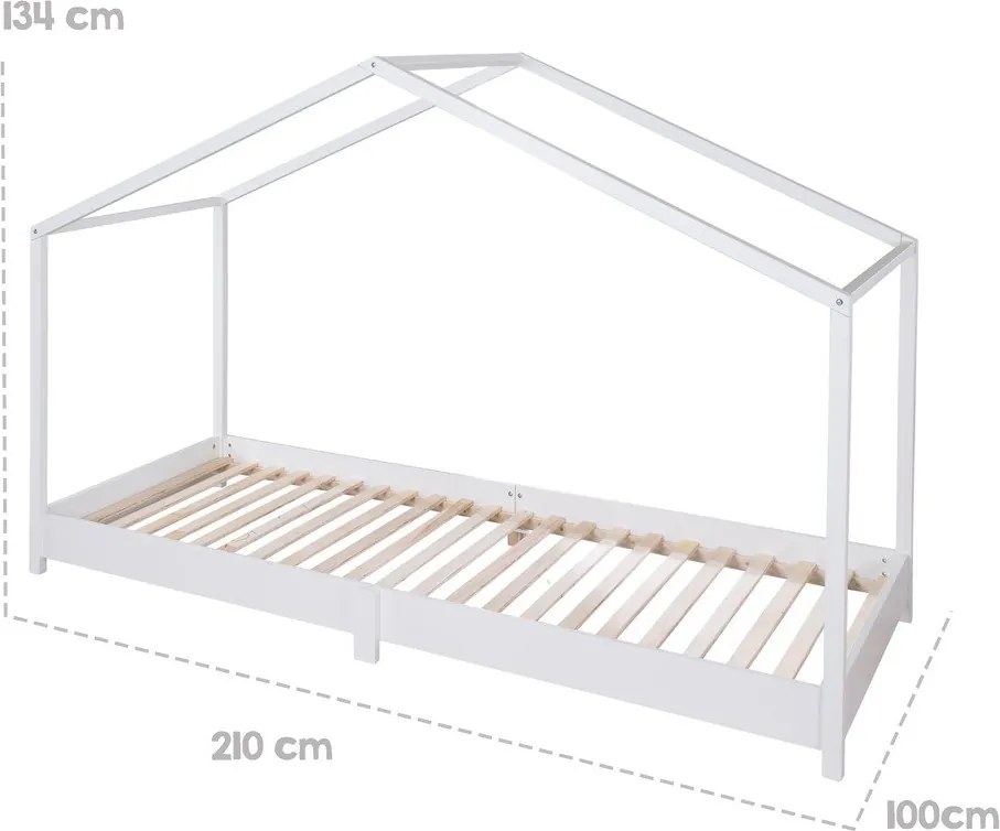 Letto bianco per bambini 90x200 cm Montessori - Roba