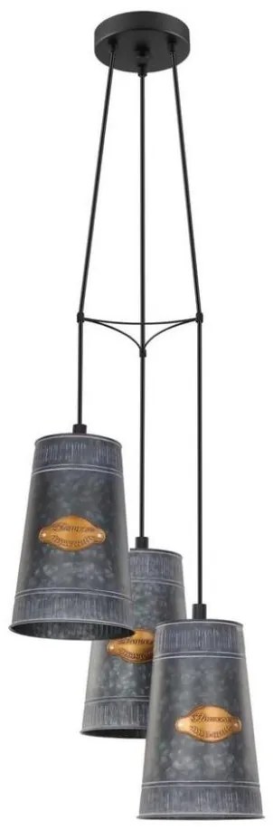 Eglo 43108 - Lampadario a sospensione con filo HONEYBOURNE 3xE27/60W/230V