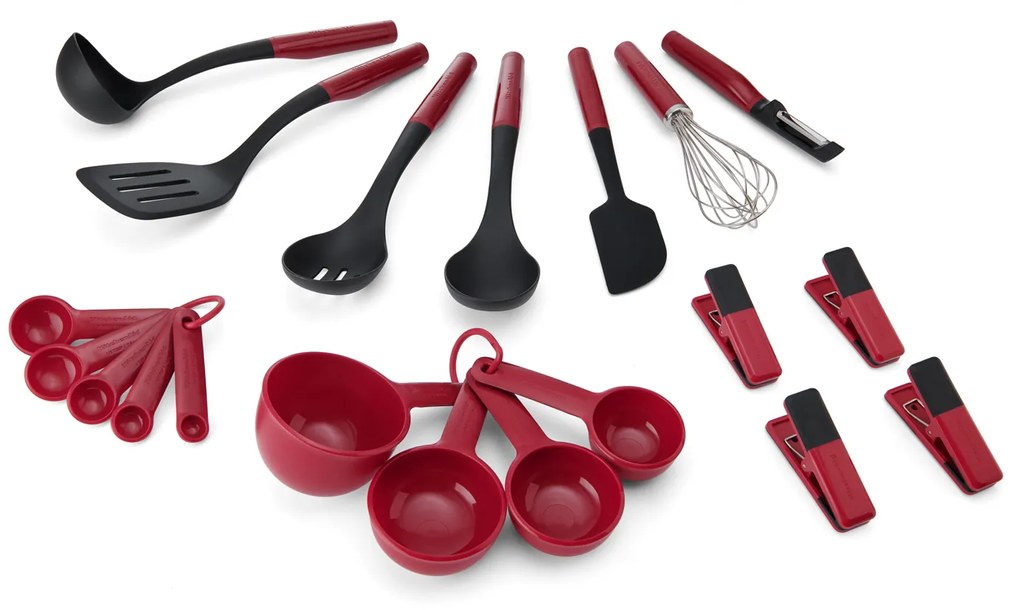Set 20 utensili cucina rossi KitchenAid