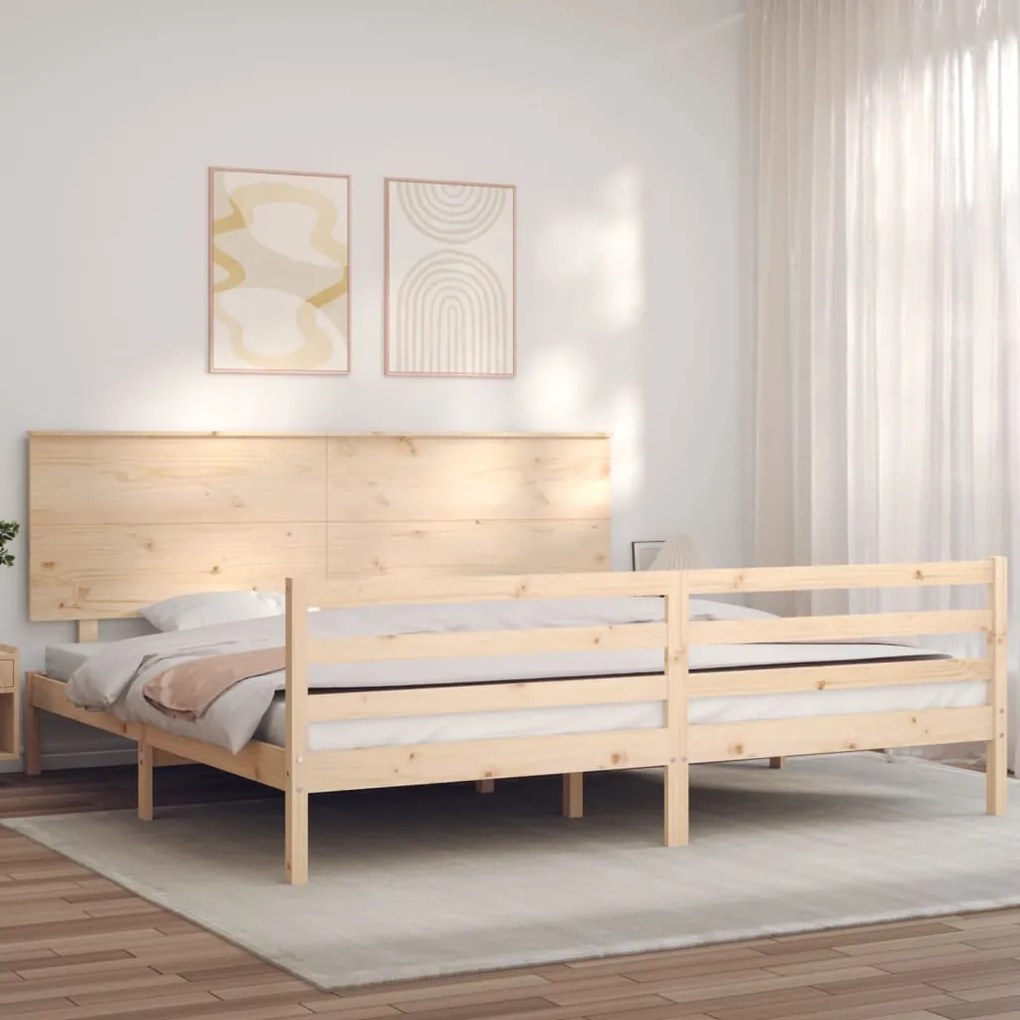 Giroletto con testiera 200x200 cm in legno massello