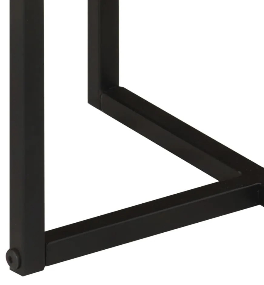 Tavolino salotto 45x45x35cm in legno massello di acacia e ferro