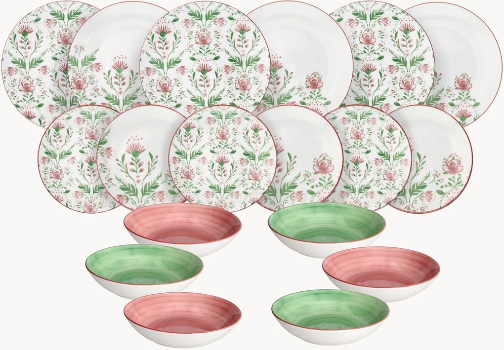Servizio di piatti in porcellana Madison Lolita, 6 persone, set da 18