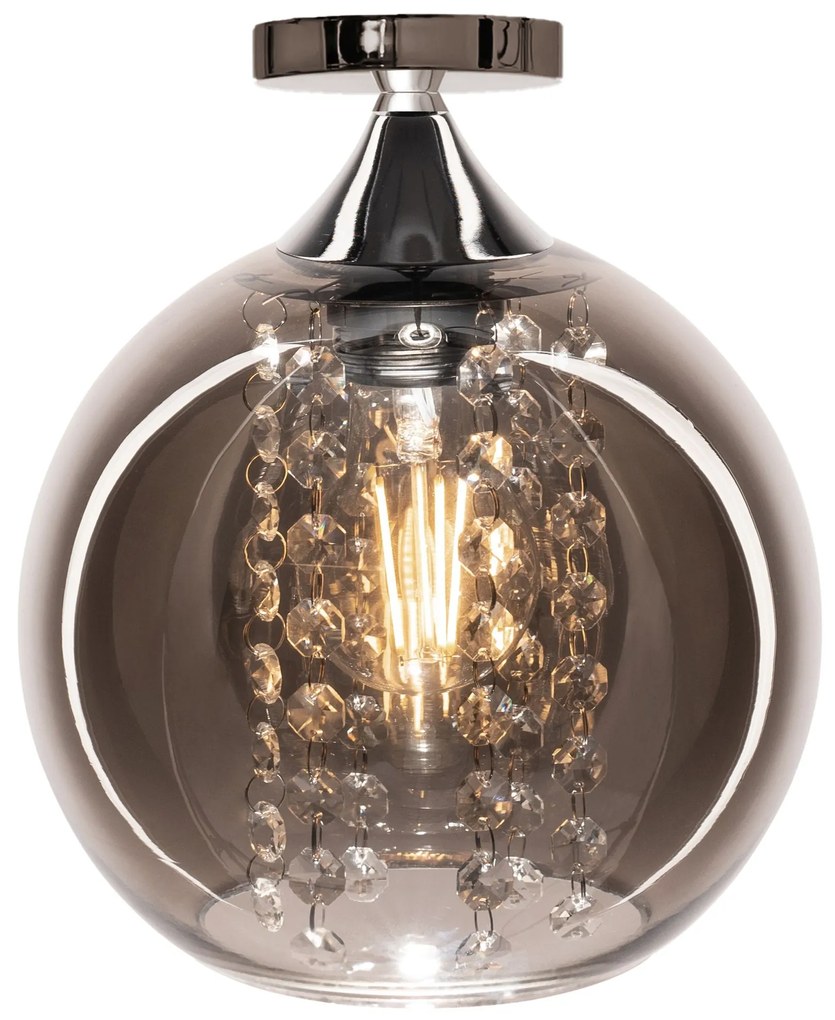 Lampada pensile di vetro rispecchiato  con cristalli APP599-1C