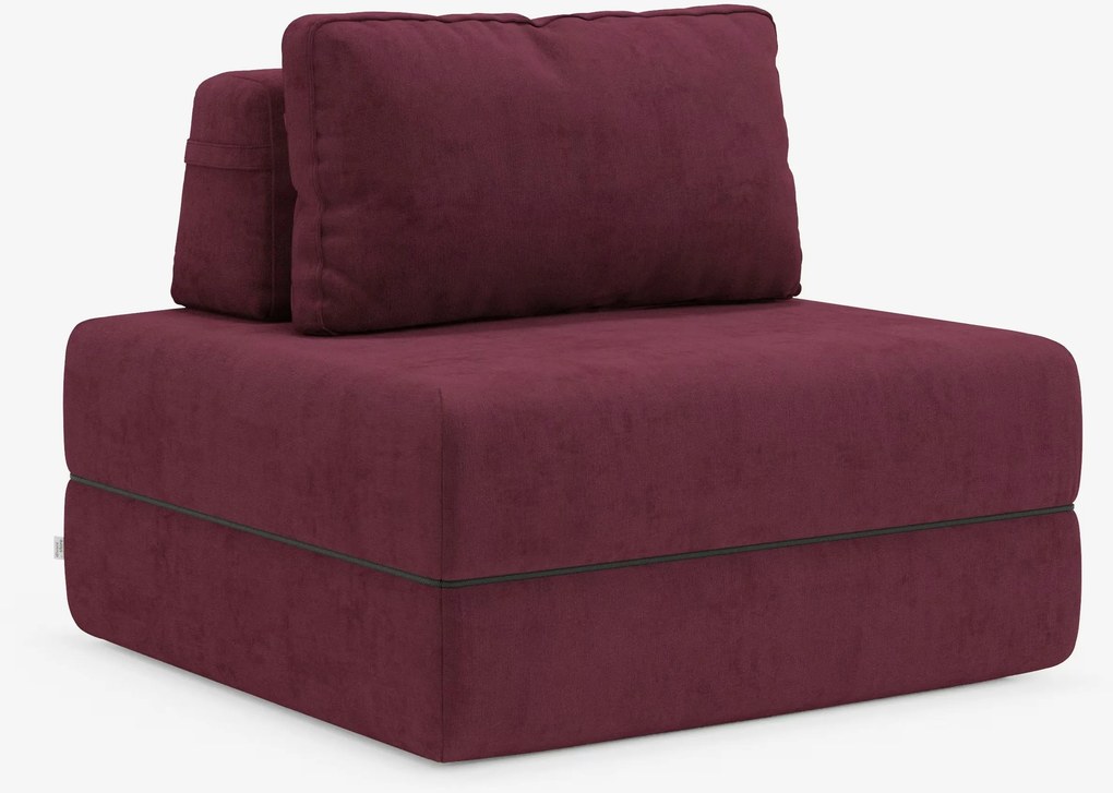 Rift poltrona letto con materasso alto 24 cm e memory foam - schienale mobile e tessuto smacchiabile T31