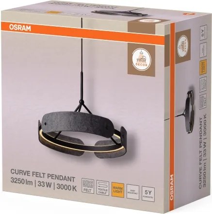 Osram - Lampada a sospensione LED su cavo DECOR CURVE LED/33W/230V grigia