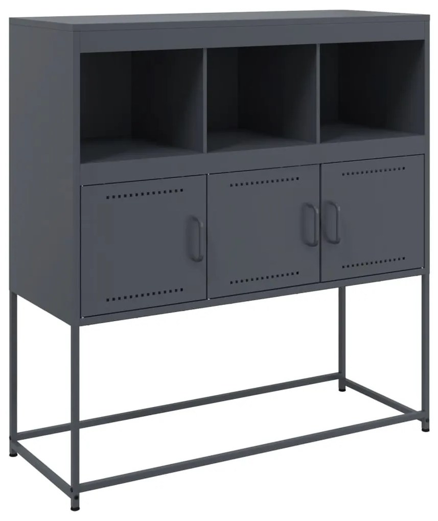 Credenza antracite 100,5x39x107 cm in acciaio