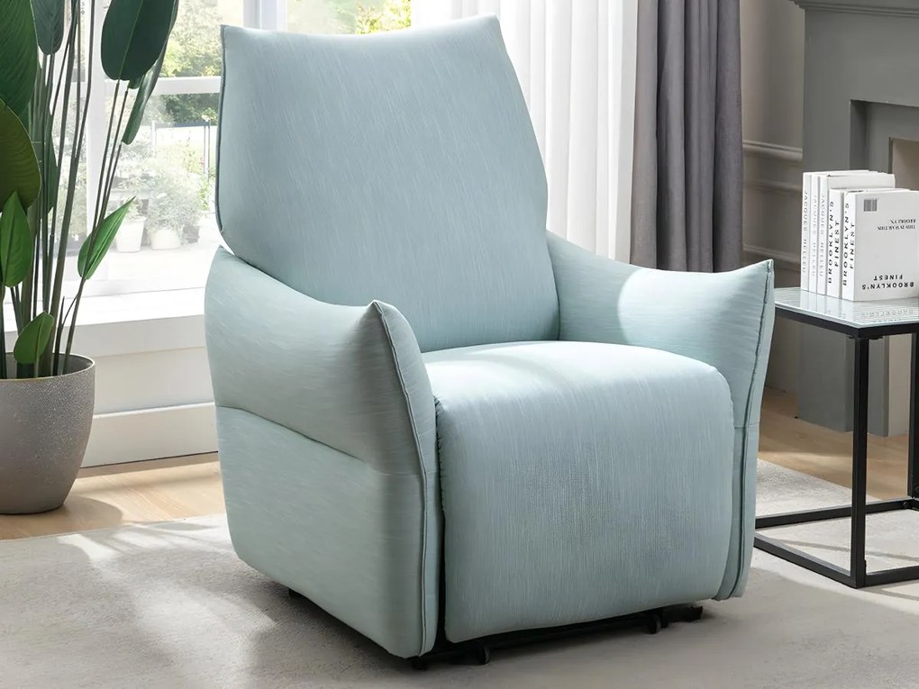 Poltrona relax elettrica in Tessuto Azzurro - MODOC