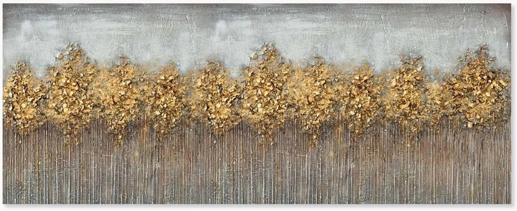 Quadro su tela dipinto a mano Bosco Dorato