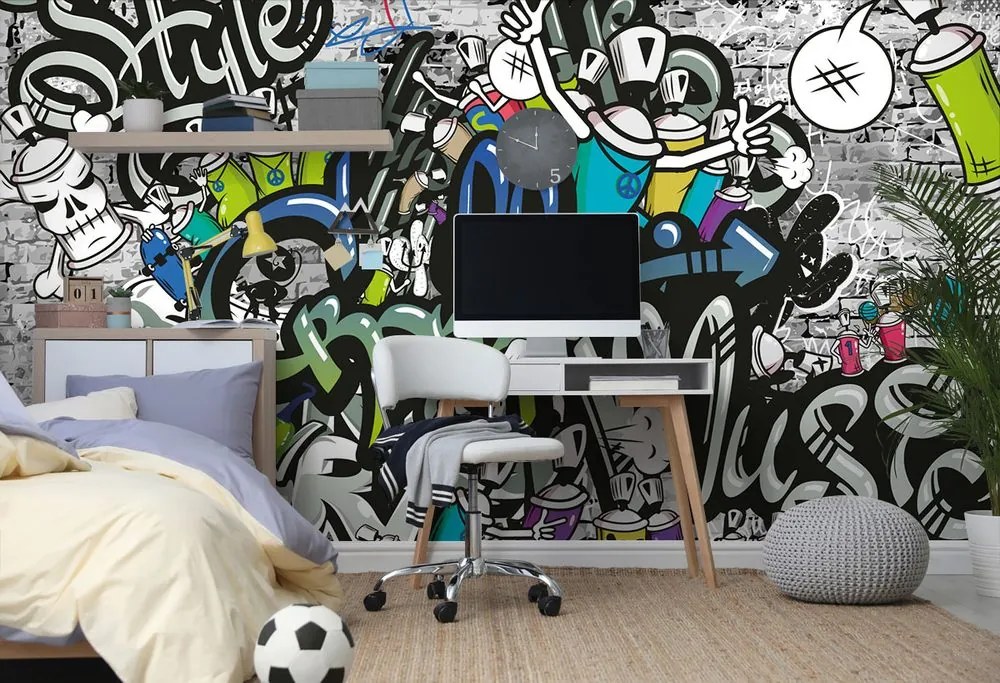 Carta da parati – Muro graffiti stiloso
