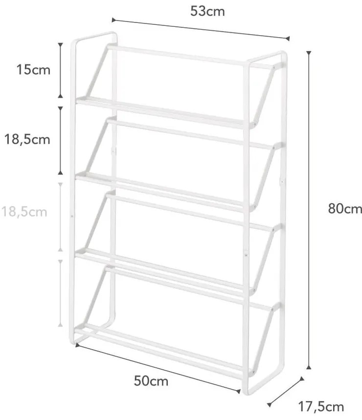 Scarpiera bianca in metallo Frame - YAMAZAKI