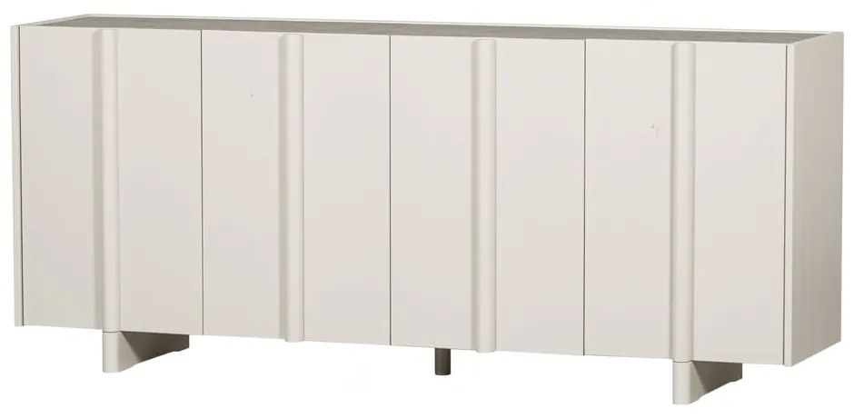 Cassettiera bassa modulare crema in legno di pino 200x85 cm Basu - WOOOD