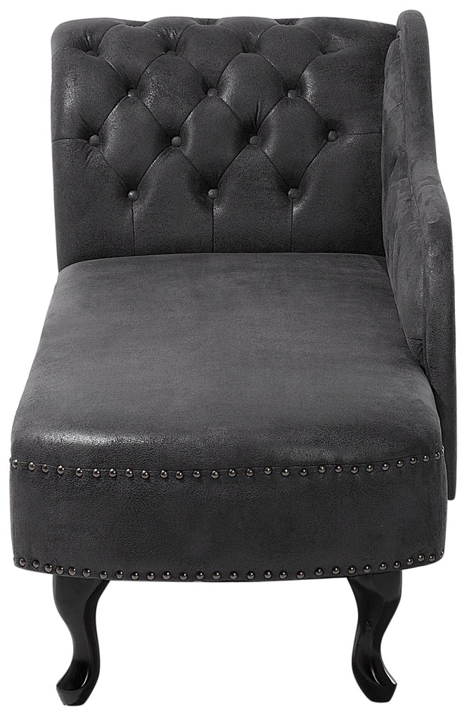 Chaise longue vintage sinistra in pelle sintetica grigia NIMES Beliani
