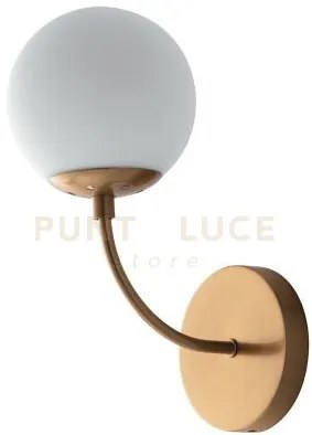 Applique a parete themys oro 1 luce attacco e14 12x19,5x29,9cm in v...