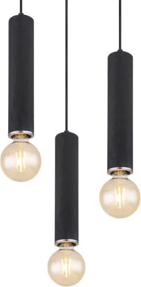 Globo 15499-3H - Lampadario a sospensione con filo MARION 3xE27/60W/230V legno nero
