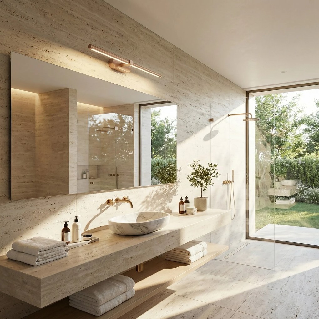 Applique da bagno LED APP1896-1W 60 cm BRUSH COPPER