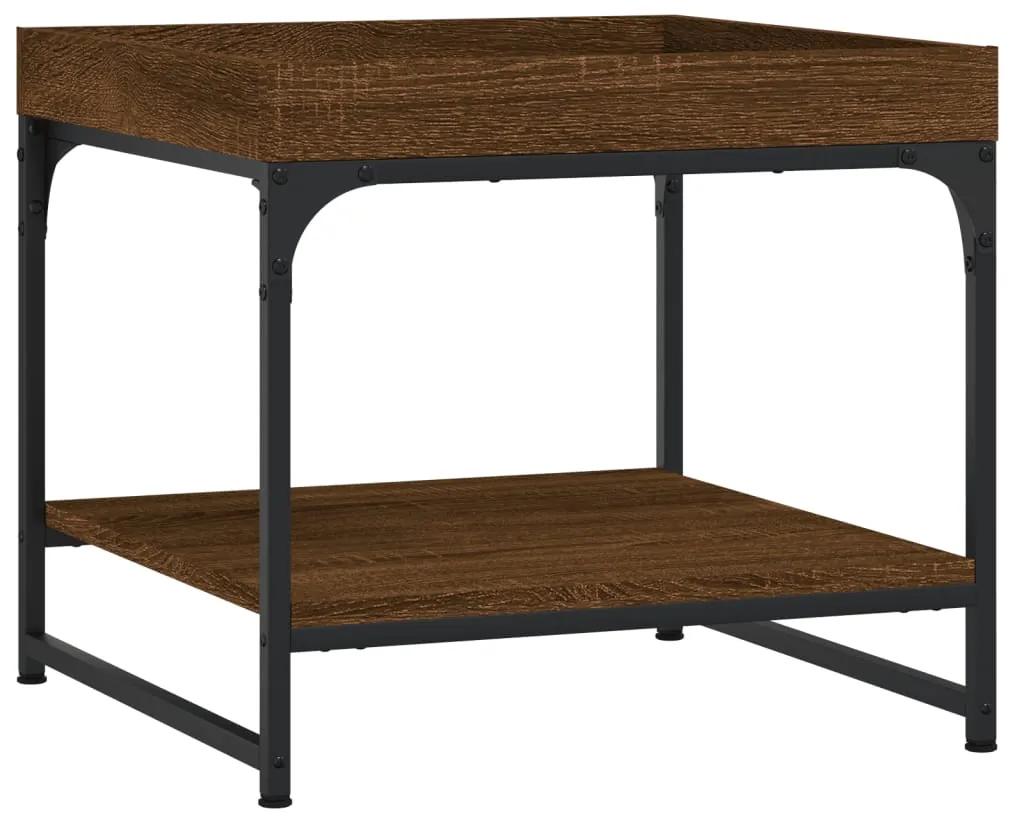 Tavolino salotto rovere marrone 49,5x49,5x45 legno multistrato