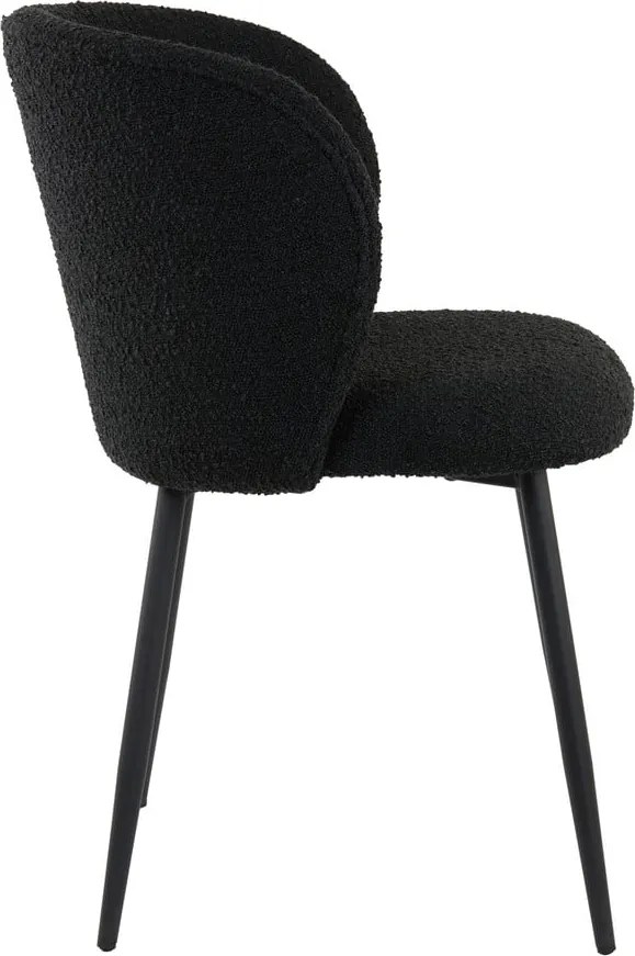 Sedia da pranzo nera in imbottito Elyna – Light &amp; Living