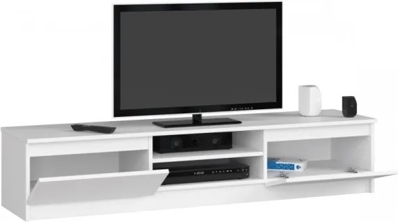 Mobile Porta TV 160 Cm 2 Ante 2 Vani A Giorno Bianco Opaco Artika