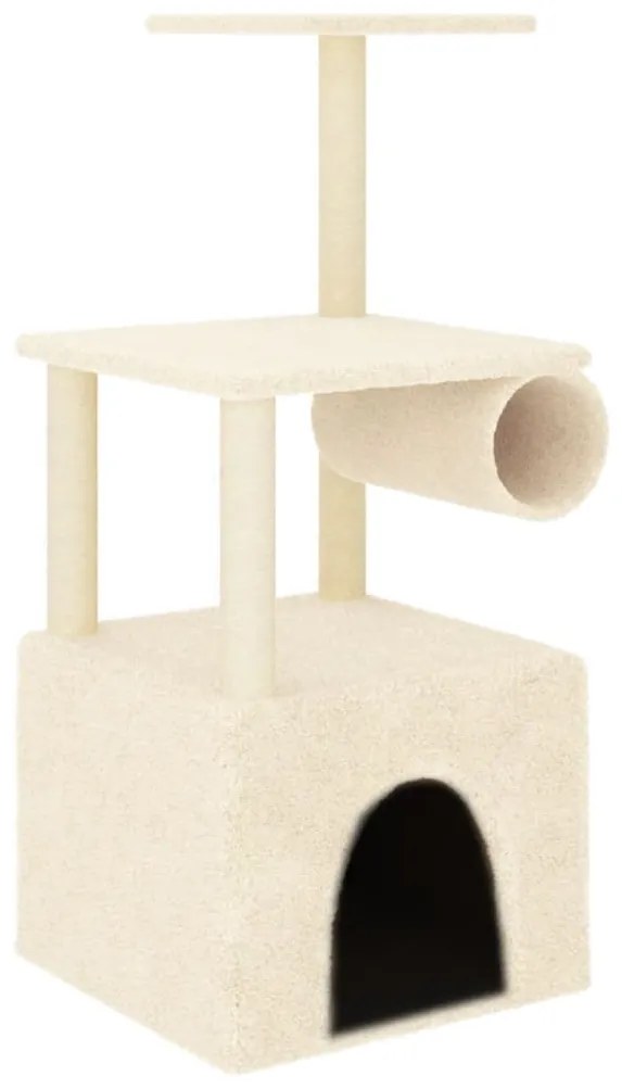 Albero per gatti con tiragraffi in sisal crema 109,5 cm