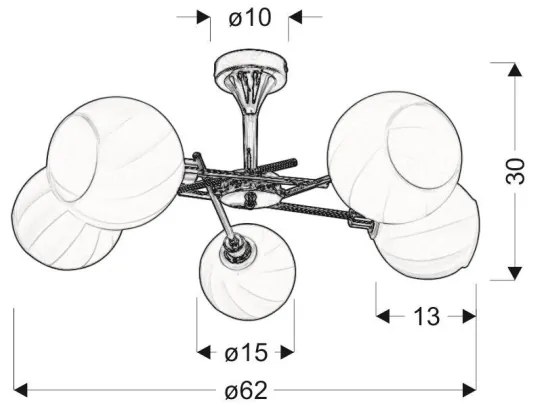 Lampadario a sospensione RAUL 5xE14/40W/230V