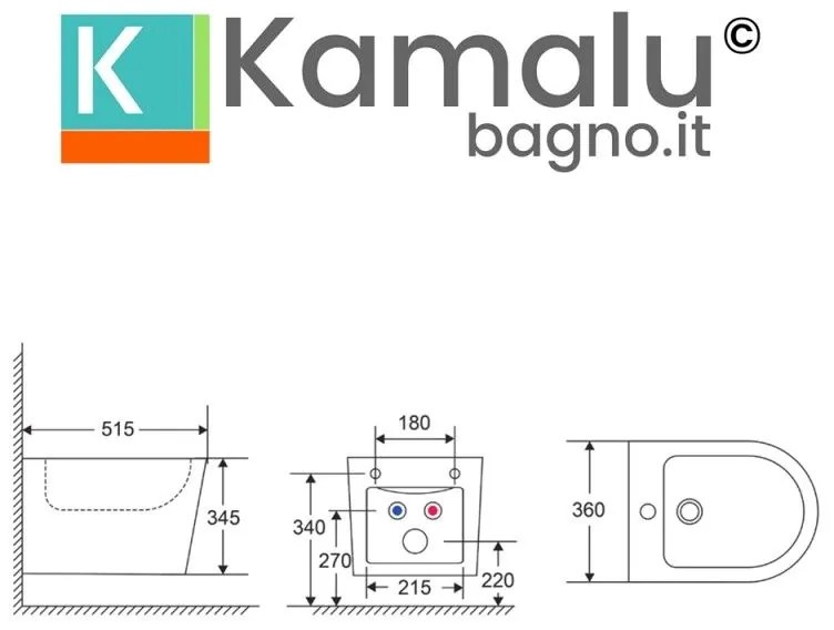 Kamalu - sanitari sospesi senza brida e sedile soft-close | klea-s