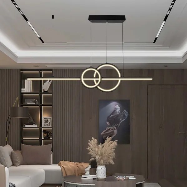 Lampadario LED a sospensione con filo LED/15W/230V 4000K 80 cm nero