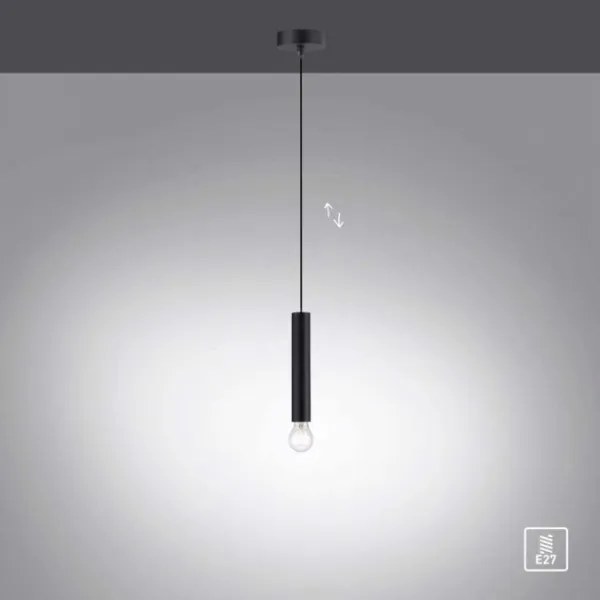 Leuchten Direkt 15617-18 - Lampadario a sospensione con filo BRUNA 1xE27/60W/230V nero