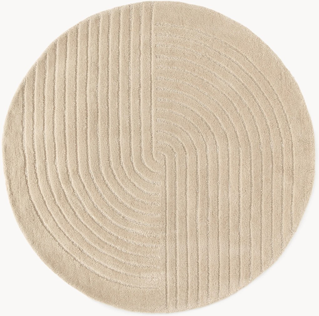Tappeto rotondo in lana fatto a mano Mason