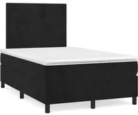 Letto a Molle con Materasso e LED Nero 120x190 cm in Velluto 3270301