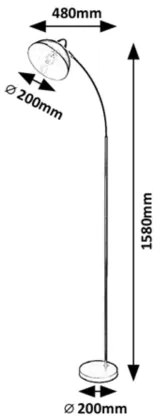 Rabalux 5240 - Lampada da terra DARON 1xE27/40W/230V nera