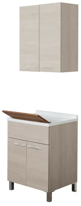 Mobile Lavatoio 2 Ante Rovere Chiaro L.60 con vasca e asse