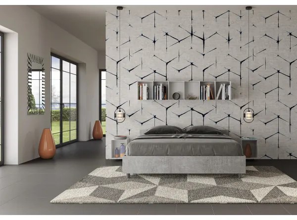 Letto matrimoniale contenitore 160x190 cemento Nuamo