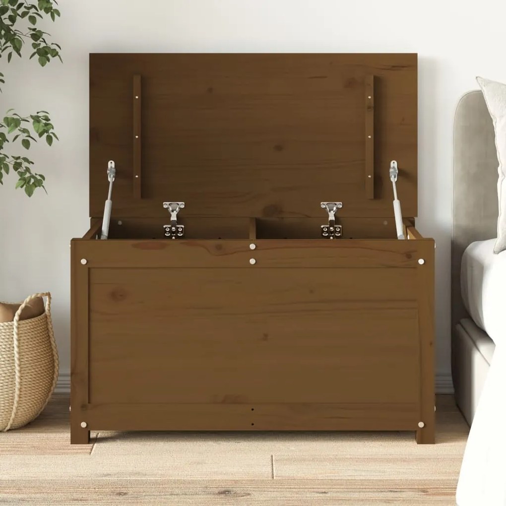 Contenitore Portaoggetti Ambra 80x40x45,5cm Legno Massello Pino /