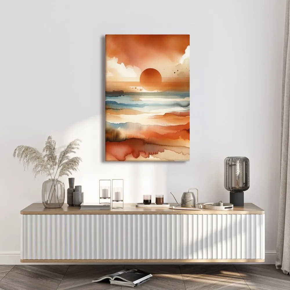 Quadro su tela – Cielo rosso sopra il mare