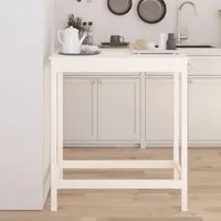 Tavolo da Bar Bianco 100x50x110 cm in Legno Massello di Pinocod mxl 82175