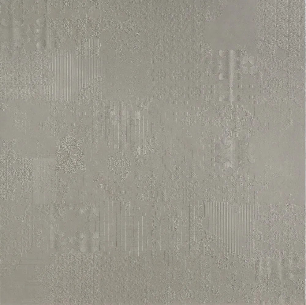 Mutina Dechiner Decor Piastrella Rettificato Relief Spazzolato Cm 60x120 In Gres Porcellanato Grigio