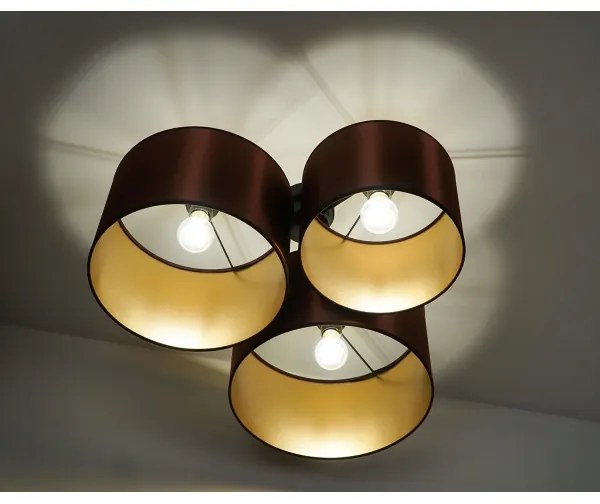 Duolla - Lampadario a plafone ROLLER TRIO SHINY 3xE27/15W/230V rame/oro