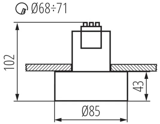 Kanlux 27575 - Luce da incasso MINI RITI 1xGU10/25W/230V nera/oro
