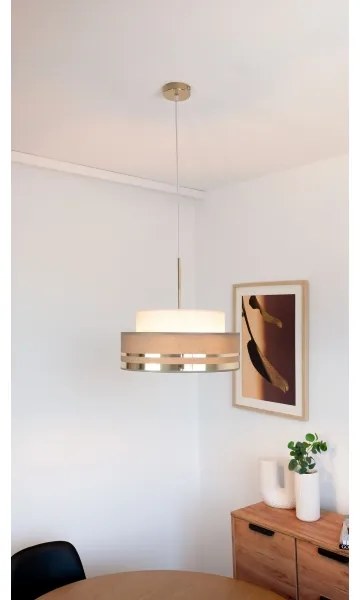 Lampadario a sospensione con filo TAMI 1xE27/60W/230V beige/marrone/oro