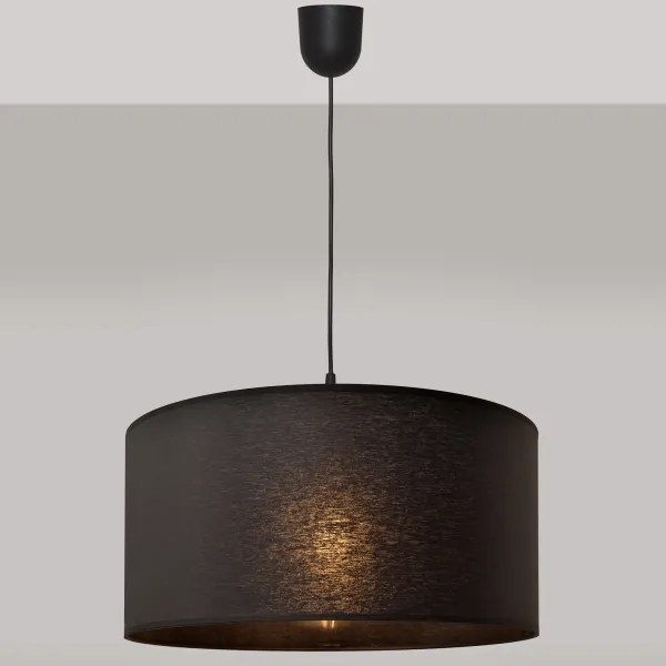 Lampadario su corda ALBA 1xE27/15W/230V d. 40 cm nero