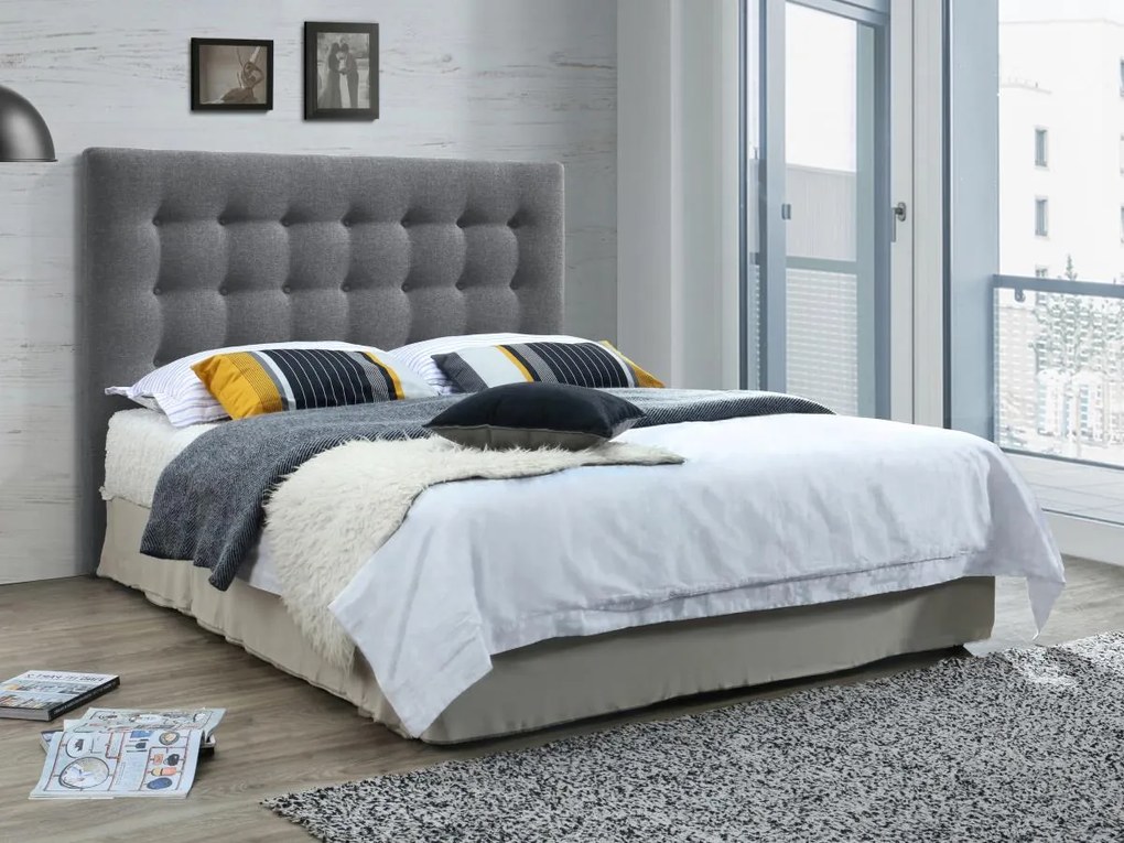 Testata capitonné 160 cm in Tessuto Grigio - FRANCESCO