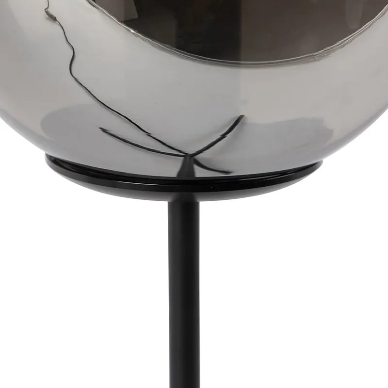 Lampada da tavolo Art Déco nera con vetro fumé 45,5 cm - Pallon